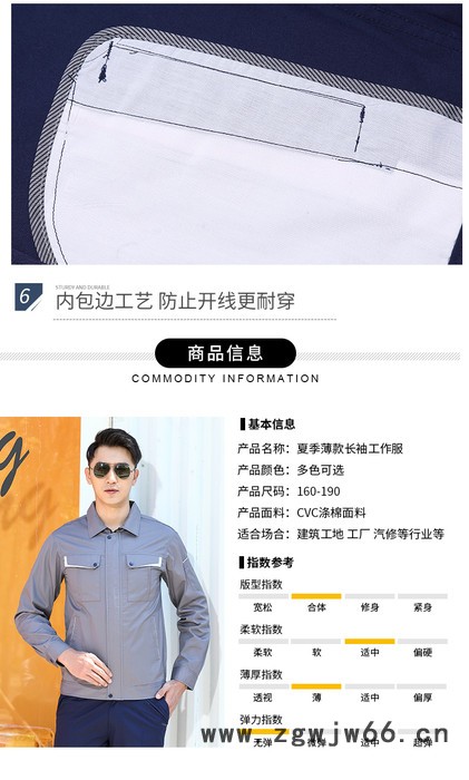 绣女织梦（GYJ801长）CVC配色长袖工作服套装  夏季长袖工作服套装图2