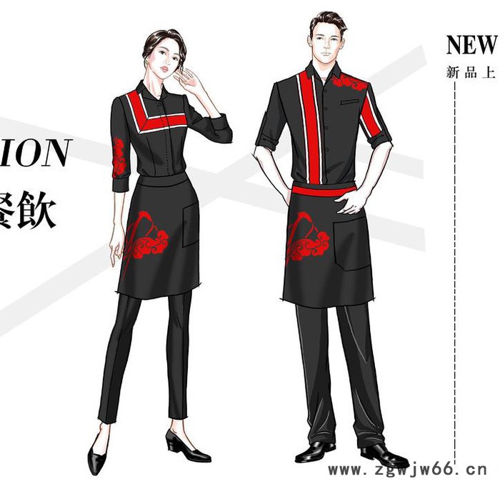 派登服饰 快时尚餐饮工作服  大排档工作服 连锁长短袖男女式图4