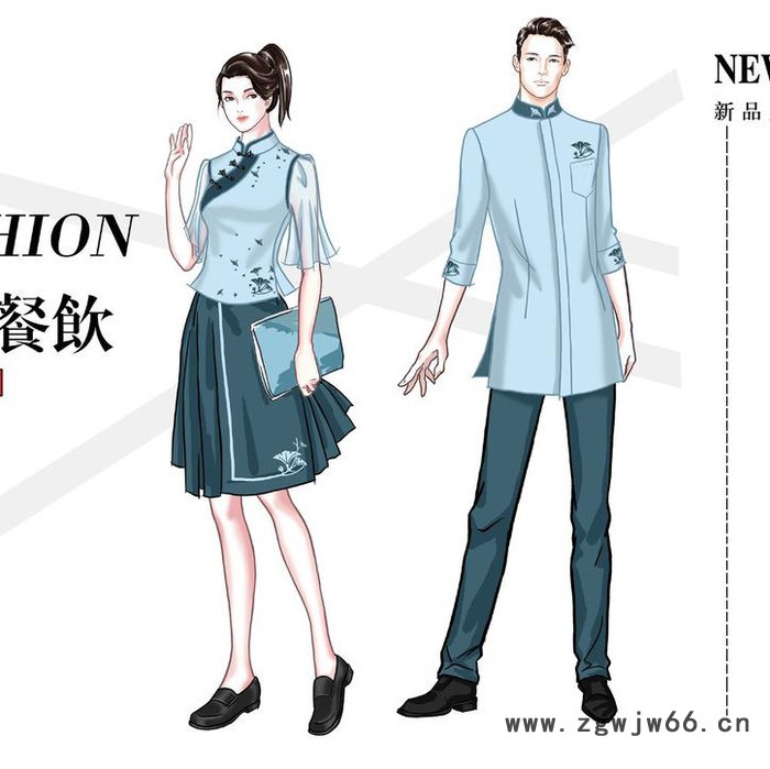 派登服饰 快时尚餐饮工作服  大排档工作服 连锁长短袖男女式图2