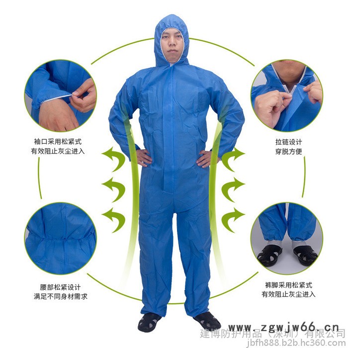 一次性工作服连体全身防护服连帽喷漆防护隔离衣防尘服图4