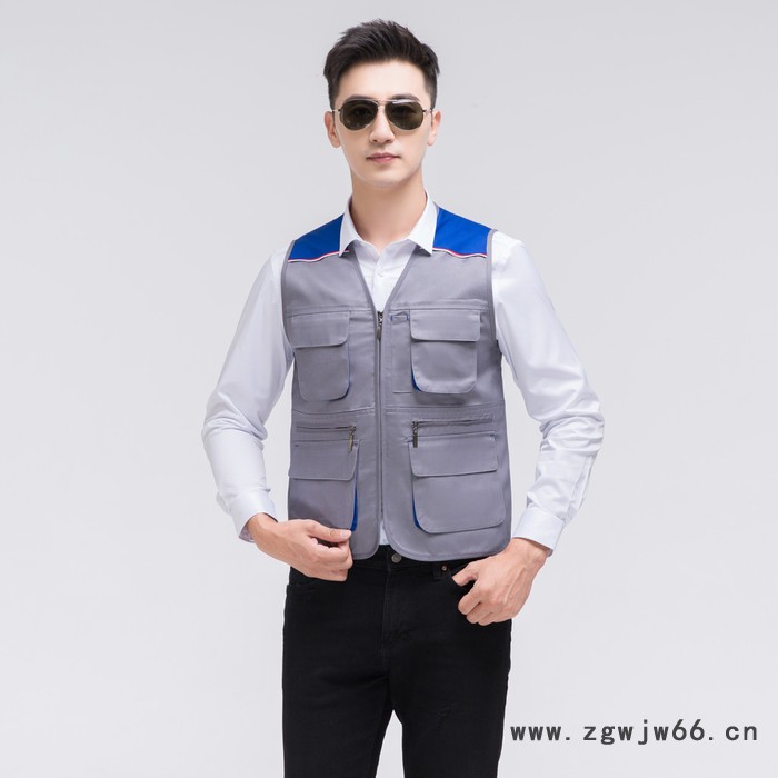 绣女织梦GYJ9005 拼色网眼马甲定制 工作服马甲直销 志愿者马甲定制图3