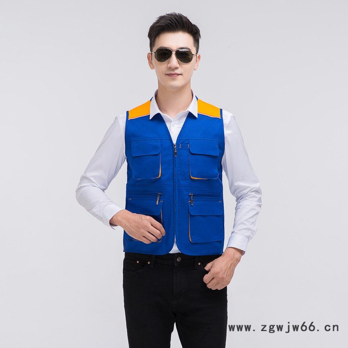 绣女织梦GYJ9005 拼色网眼马甲定制 工作服马甲直销 志愿者马甲定制图2