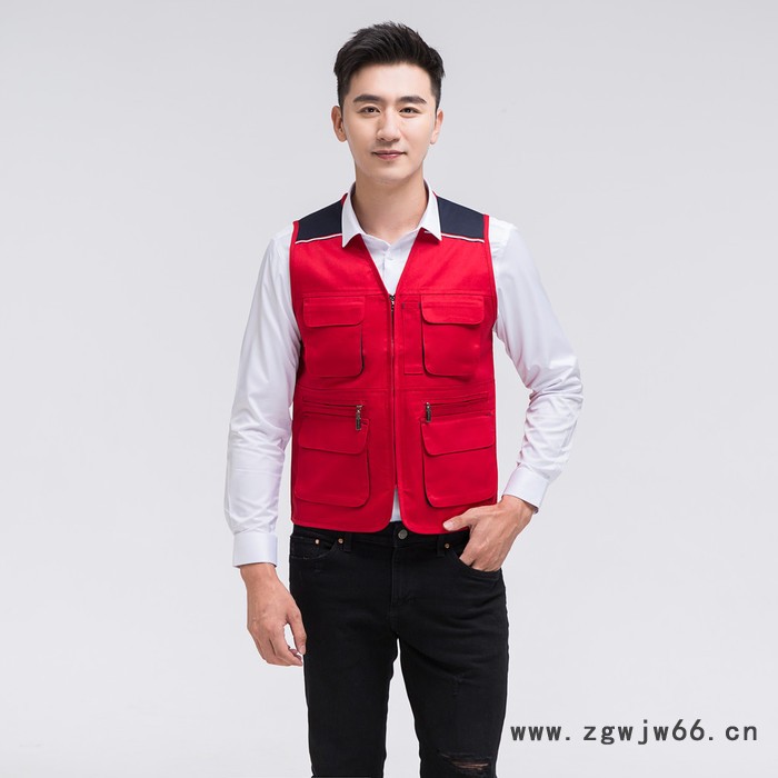 绣女织梦GYJ9005 拼色网眼马甲定制 工作服马甲直销 志愿者马甲定制图5