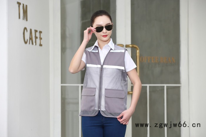 绣女织梦反光明线马甲 工作服马甲 志愿者马甲 物业马甲 反光条明线马甲图3