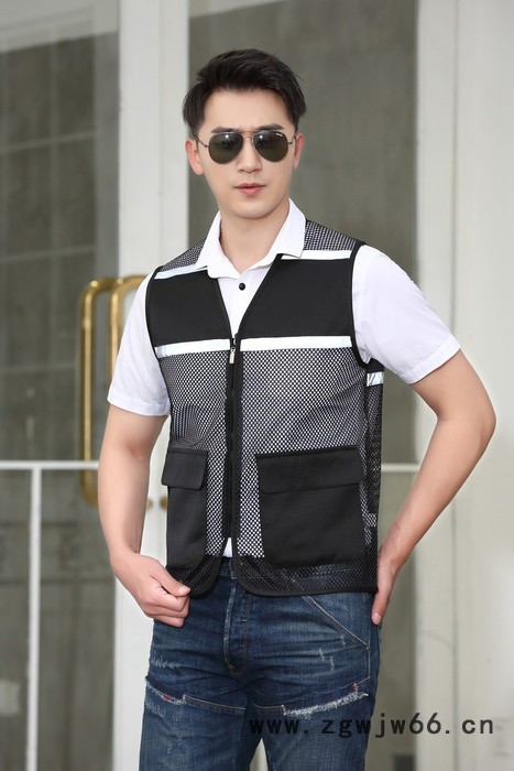 绣女织梦反光明线马甲 工作服马甲 志愿者马甲 物业马甲 反光条明线马甲图4