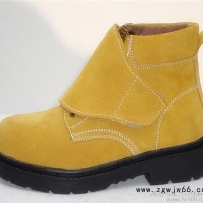 专业生产悍**防砸安全鞋 黄色反绒皮大盖防护鞋 防砸防穿刺耐