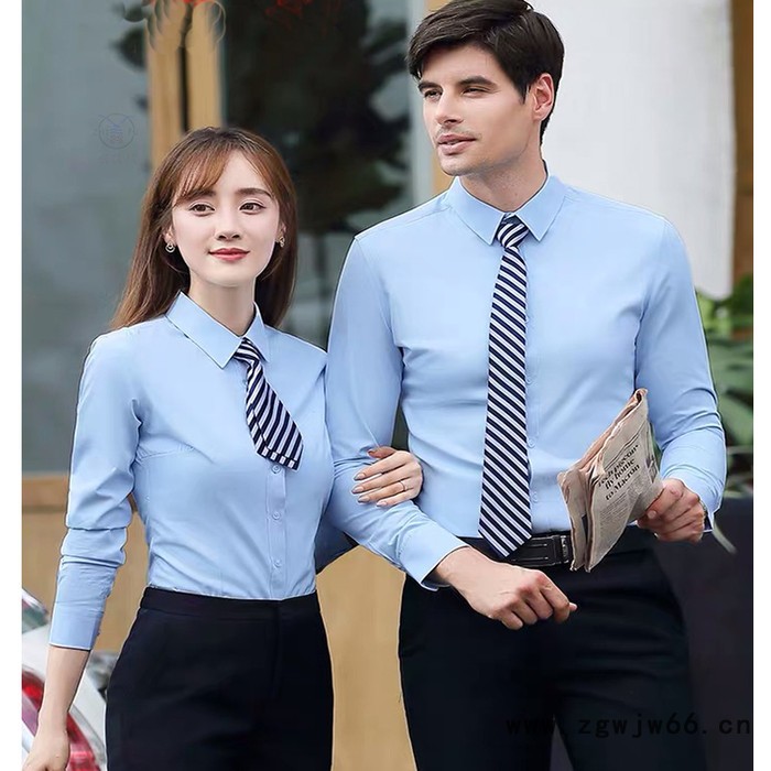 2022年秋冬款职业套装 男女长袖衬衫 商务套装 衬衫工作服 商务套装 衬衫 工作服图2