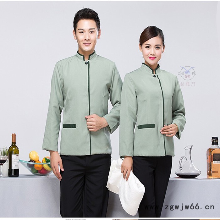 2022年长袖保洁服酒店 宾馆保洁服 写字楼物业保洁服 餐厅服务员保洁服 保洁工作服图2