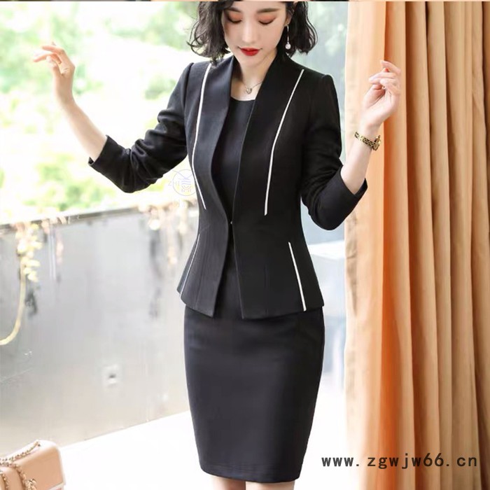 2022年职业休闲套装 西装外套连衣裙 西装裙两件套 工作服套装 小西装外套 职业裙装套装图2