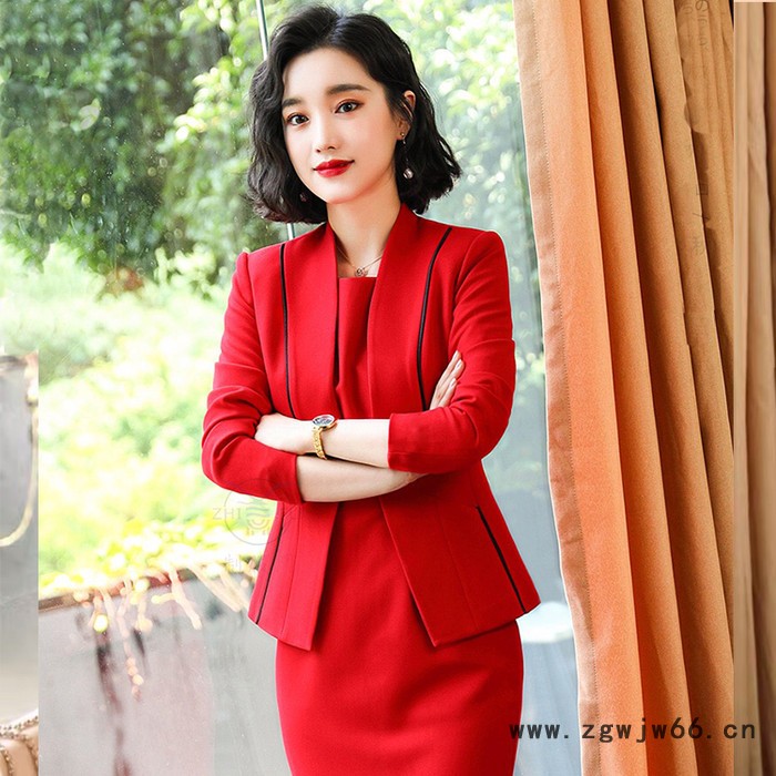 2022年职业休闲套装 西装外套连衣裙 西装裙两件套 工作服套装 小西装外套 职业裙装套装图5