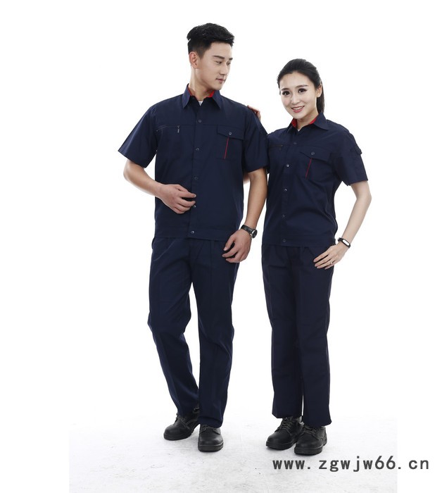 绣女织梦供应 防静电短袖工装 新标网格细斜纹工作服**图4