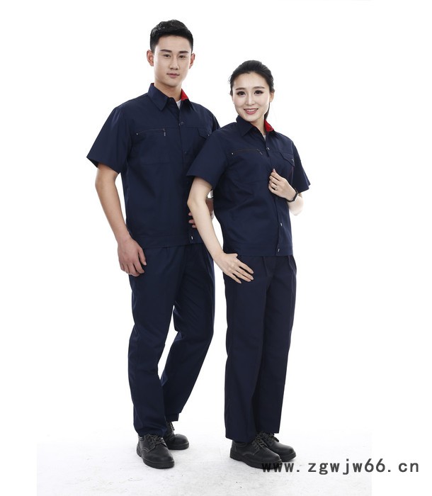 绣女织梦供应 防静电短袖工装 新标网格细斜纹工作服**图5