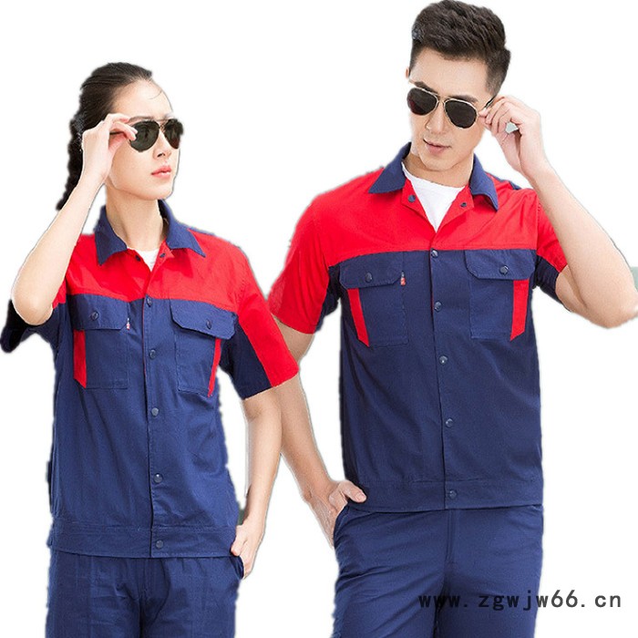 纯棉夏季工作服定制 耐磨劳保服定做 全棉车间厂服工装 可绣字印字图4