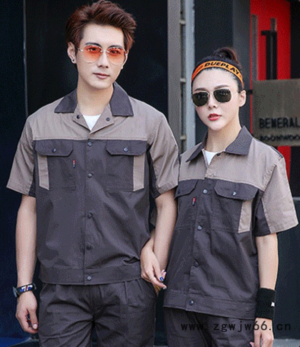 纯棉夏季工作服定制 耐磨劳保服定做 全棉车间厂服工装 可绣字印字图3