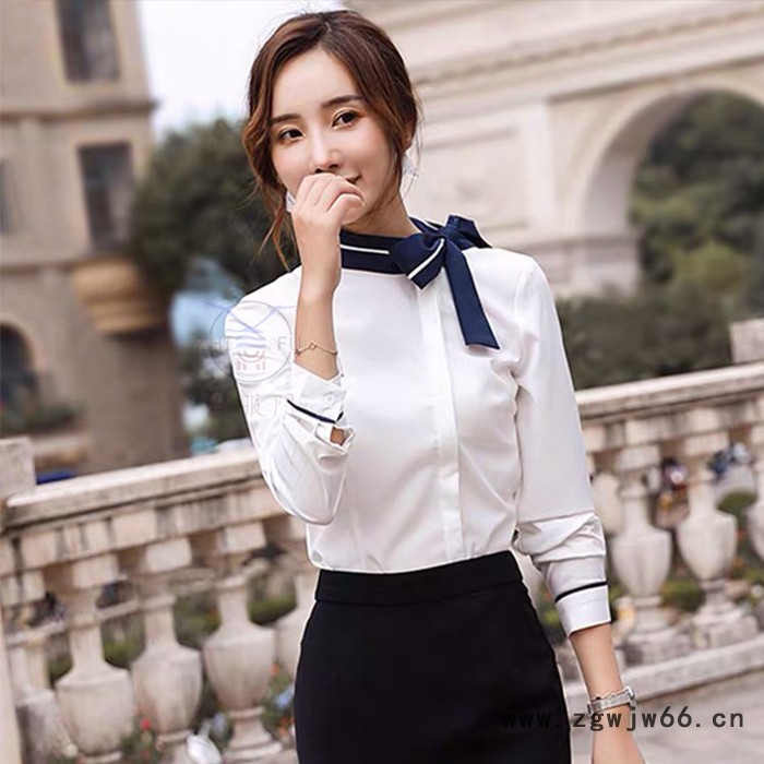 2022年秋冬款职业衬衫不对称衬衫空姐衬衫领带衬衫 衬衣工作服 设计感衬衫 白领衬衫图5