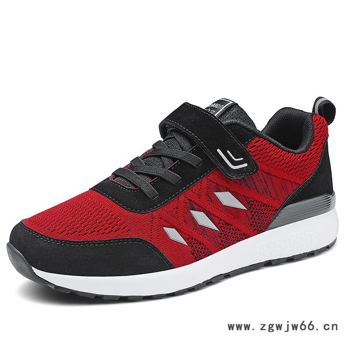 2019新款夏季老人鞋足力中老年健步鞋夜间菱角反光安全鞋休闲跑步妈妈鞋