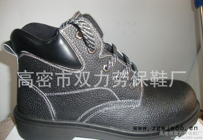 直销PU注塑双密度劳保鞋男防砸防刺耐油耐酸碱绝缘真皮安全鞋