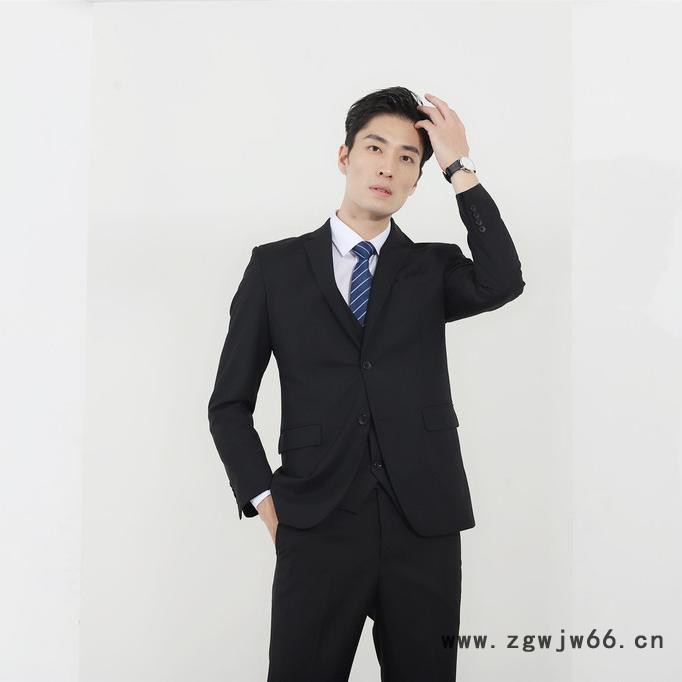 绣女织梦 男藏 青色西服 职业装 工作服 厂家定做 2020年新款职业装西服套装修身图6