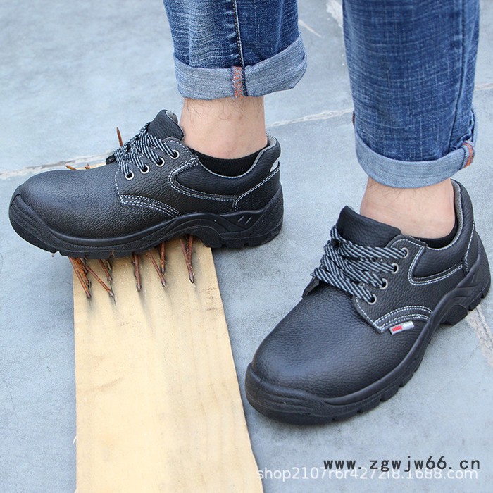 牛皮防滑防砸防刺穿劳保鞋  耐磨防护工地作业鞋  防水透气安全鞋图2