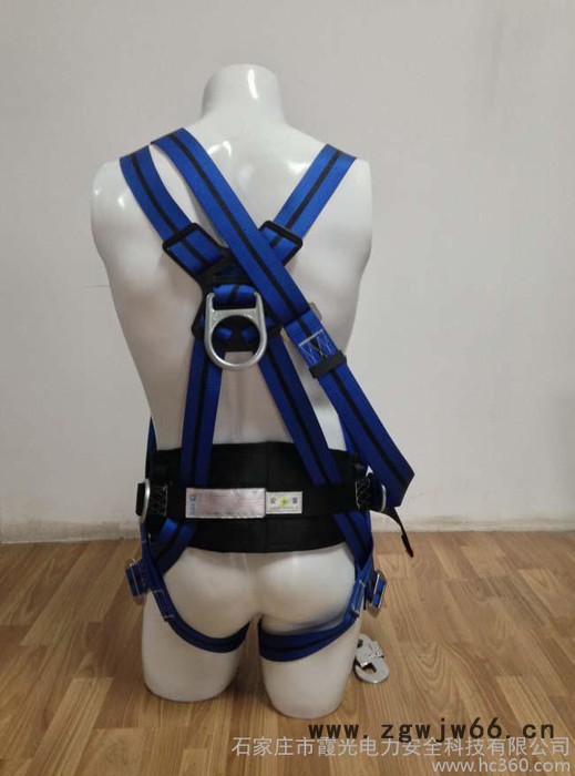 供应**霞光牌全身式双挂点安全带（蓝色）河北 安全带生产厂家图2