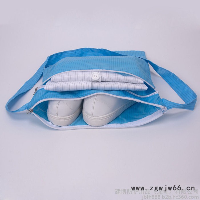 无尘包电子厂工作服收纳包白色蓝色防静电布袋图2