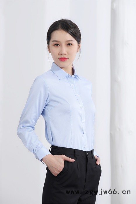 绣女织梦女免烫衬衣工作服 厂家定制 2020款白领免烫衬衫商务休闲**图3