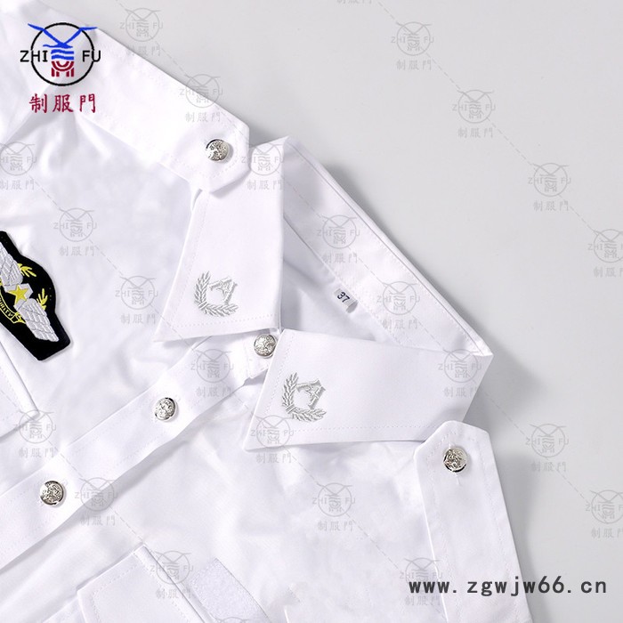 制服门 安检衬衣机场10款安检白色短袖衬衫 夹克款衬衣空姐工作服夏装制服衬衣图5