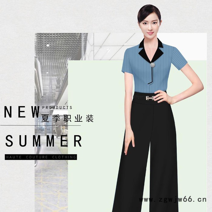 派登服饰 女士夏季衬衫 女士夏季半裙 前台工作服