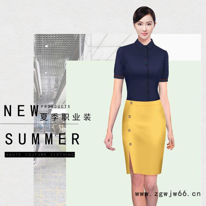 派登服饰 女士夏季衬衫 女士夏季半裙 前台工作服图8