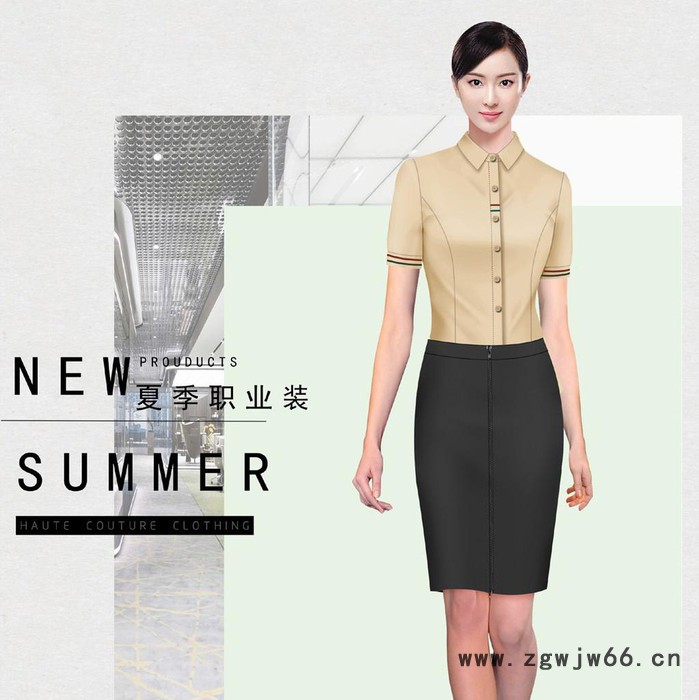 派登服饰 女士夏季衬衫 女士夏季半裙 前台工作服图2