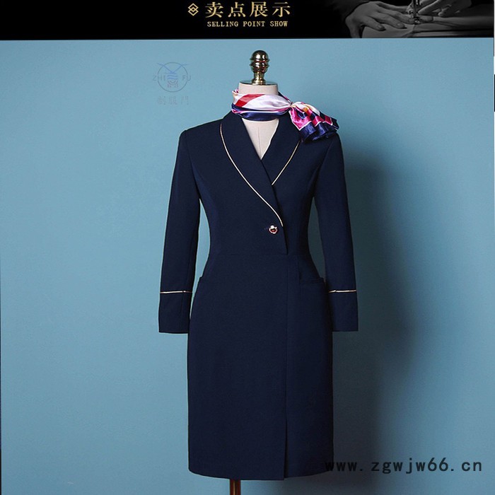 2022年秋冬款空姐服 职业套装 工作制服 气质工作服 西装制服 美容珠宝服 空姐连衣裙图5