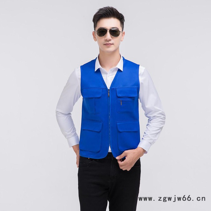 绣女织梦 纯色拉链兜马甲定制 工作服马甲 志愿者马甲图4