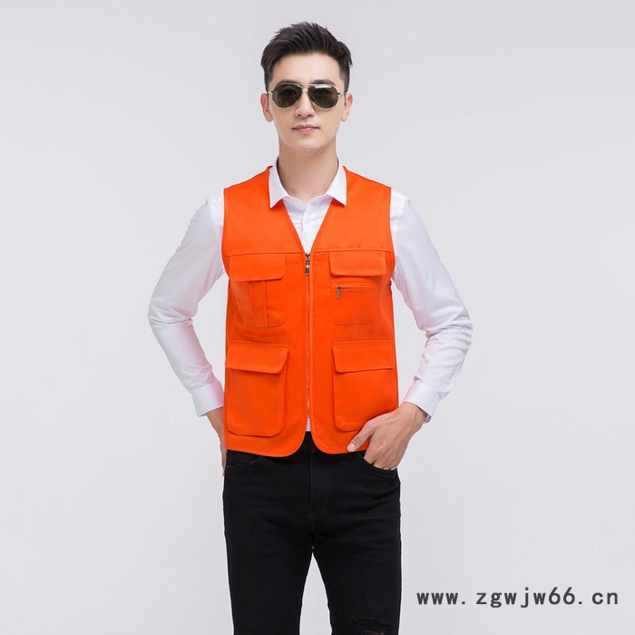 绣女织梦 纯色拉链兜马甲定制 工作服马甲 志愿者马甲图6