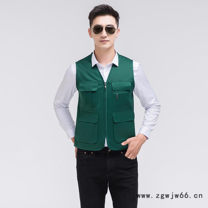 绣女织梦 纯色拉链兜马甲定制 工作服马甲 志愿者马甲图2