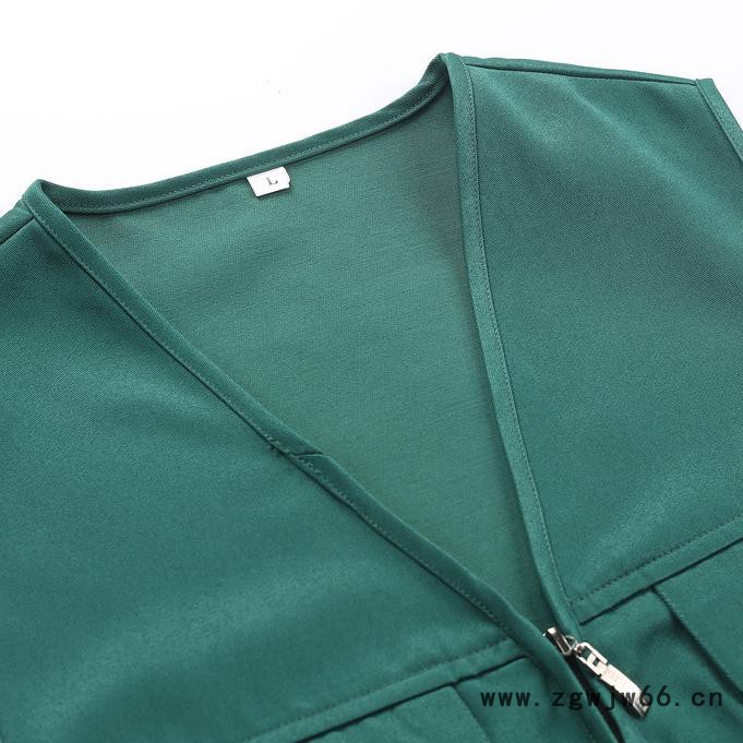绣女织梦 纯色拉链兜马甲定制 工作服马甲 志愿者马甲图7