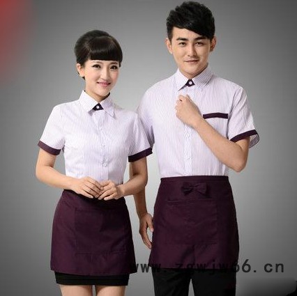 上海厂家供应定做各种酒店工作服夏装快餐店服装短袖西餐厅饭店餐饮咖啡厅服务员制服男女款工装图2