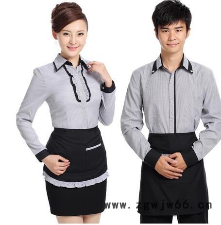 上海厂家供应定做各种酒店工作服夏装快餐店服装短袖西餐厅饭店餐饮咖啡厅服务员制服男女款工装图4