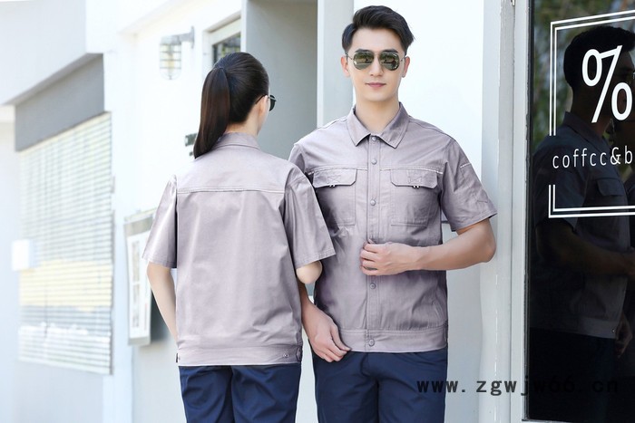 绣女织梦 纯棉工作服套装 夏季工作服定制 夏款纯棉服装批发图5