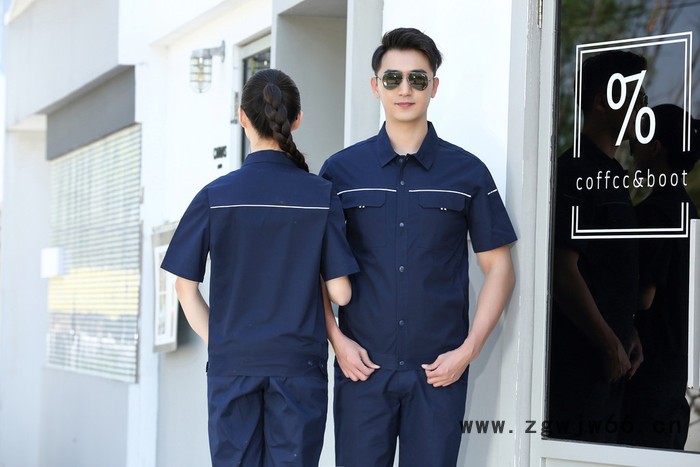 绣女织梦 纯棉工作服套装 夏季工作服定制 夏款纯棉服装批发图4