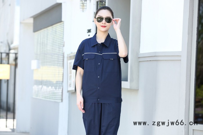 绣女织梦 纯棉工作服套装 夏季工作服定制 夏款纯棉服装批发图3