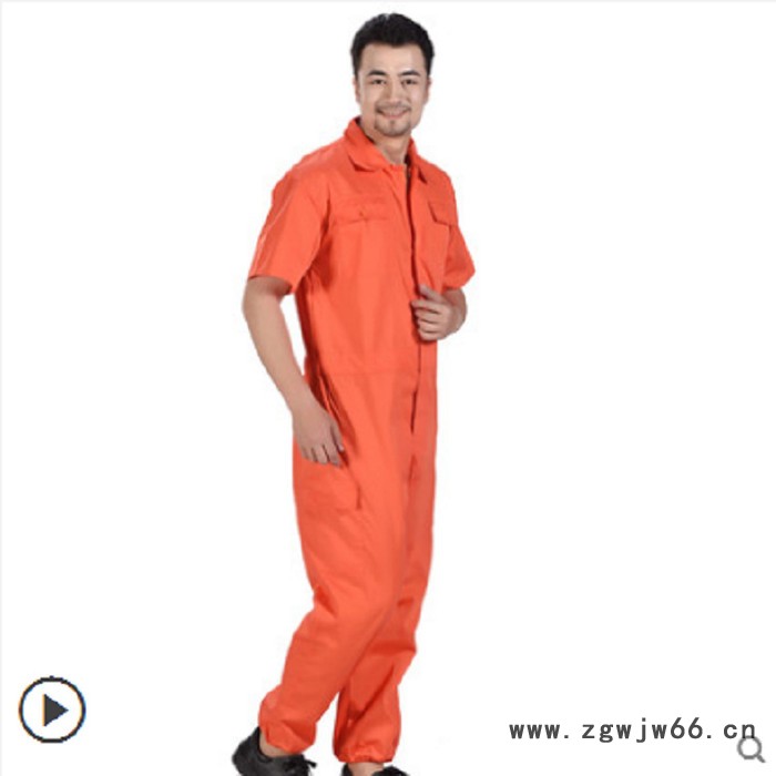 夏季车间透气连体工作服 技术安全舒适防尘服4s汽修维修耐磨工程服图2