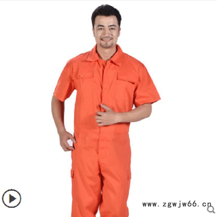 夏季车间透气连体工作服 技术安全舒适防尘服4s汽修维修耐磨工程服图3