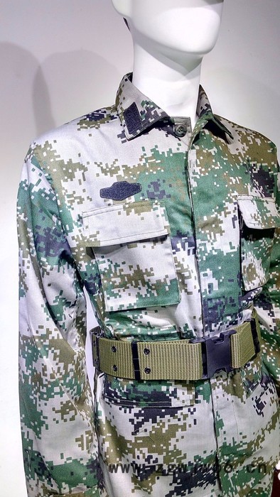 帆布07式迷彩服军训套装 扩展训练迷彩套装 07数码迷彩户外工作服训练服工地劳保服装图2