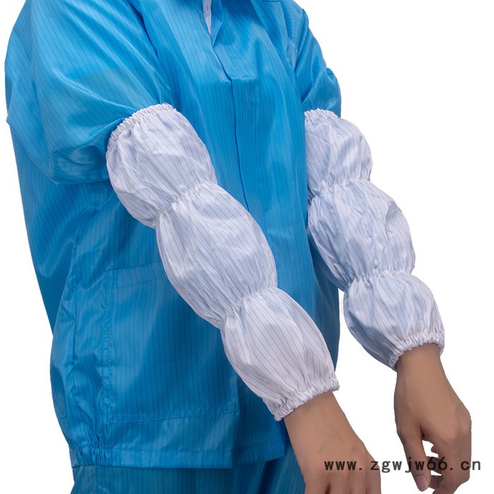 防静电袖套工作服防尘无尘袖子蓝色多段松紧隔离衣套袖洁净防护套图3