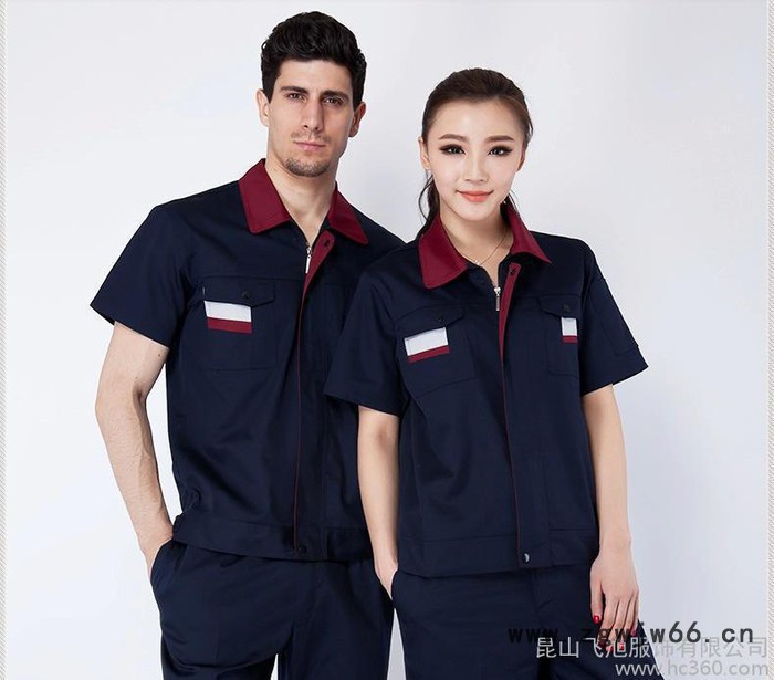 短袖工作服套装 工装厂服 工作服定做 真正工作服图2