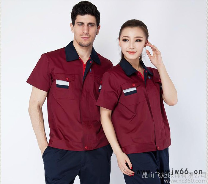 短袖工作服套装 工装厂服 工作服定做 真正工作服图3