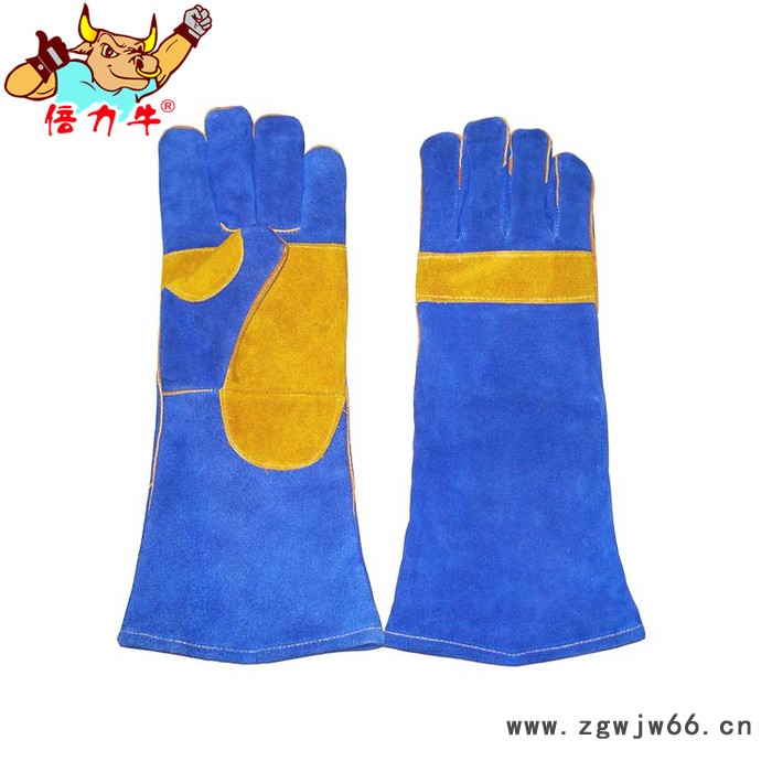 倍力牛焊接手套 工厂**品质 牛皮电焊手套 牛二层皮加内里衬 焊工船厂长期使用图2