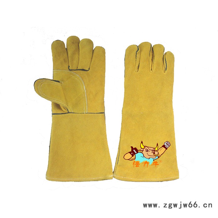 倍力牛焊接手套 工厂**品质 牛皮电焊手套 牛二层皮加内里衬 焊工船厂长期使用图3