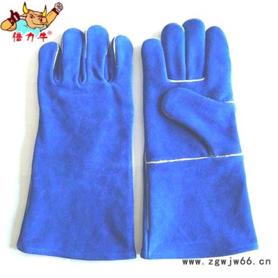 倍力牛焊接手套 工厂**品质 牛皮电焊手套 牛二层皮加内里衬 焊工船厂长期使用
