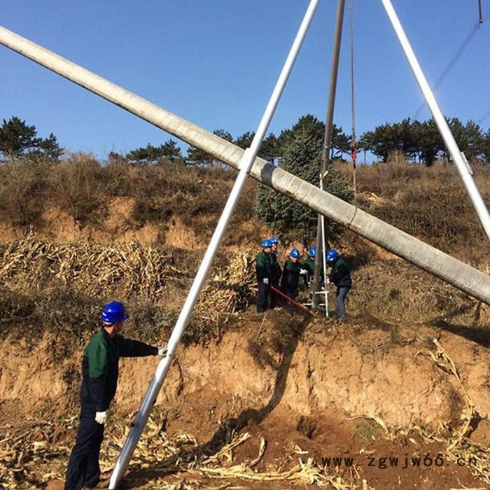 电力铝合金巴杆三脚架 人字抱拔杆 铝合金三脚架立杆机 手摇三角扒杆机 立8到15米图4